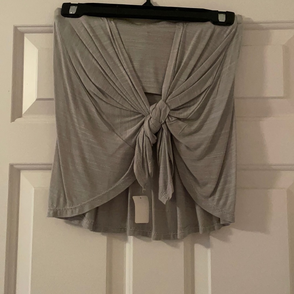 Super Cute Crop Double layered Tube Bando Top !  Ties in back w/ under bra 🌸